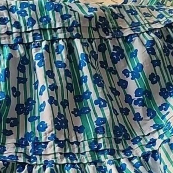 Anthropologie The Somerset Maxi Dress in Blue Green Floral Stripe - Picture 11 of 13